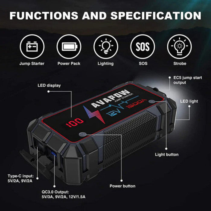 Avapow Jumpstarter A9 peak 1500Amp 12V