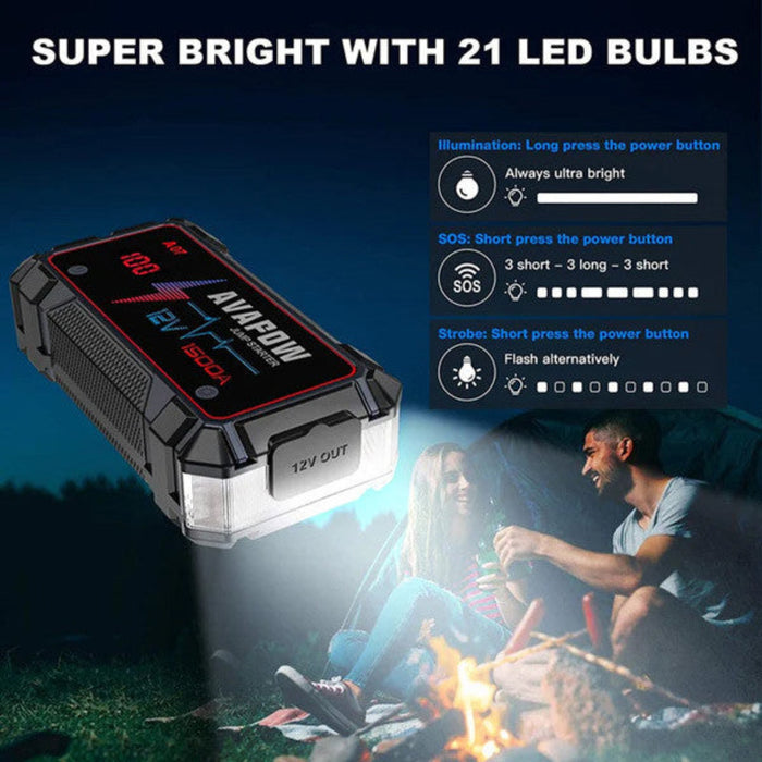 Avapow Jumpstarter A9 peak 1500Amp 12V