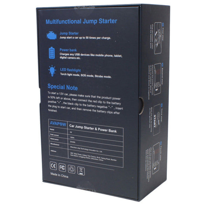 Avapow Jumpstarter A9 peak 1500Amp 12V