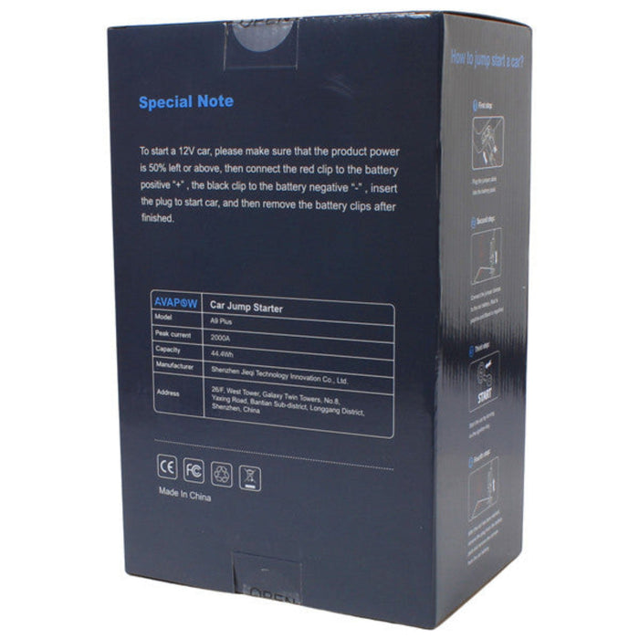 Avapow Jumpstarter A9 Plus inkl. väska 2000A 12V