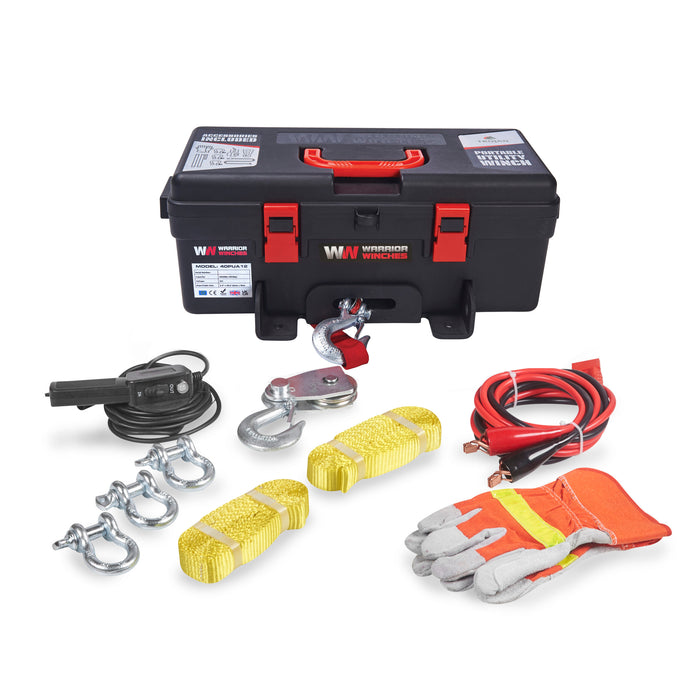 Warrior Winches Trojan 4000lb Portabel Vinsch 12V Syntetiskt Rep