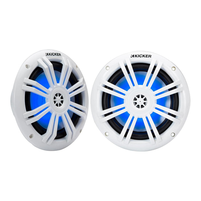 Kicker 49KM604WL 6.5-inch 2-Way Marinhögtalare med Blue LED Lighting