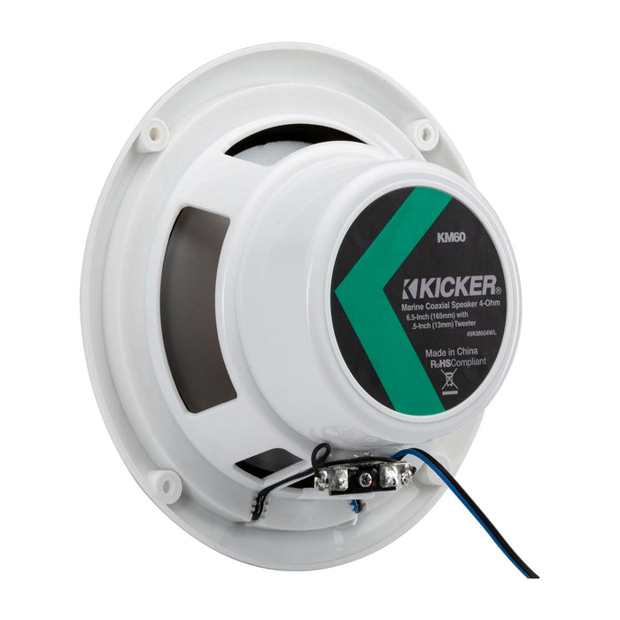 Kicker 49KM604WL 6.5-inch 2-Way Marinhögtalare med Blue LED Lighting