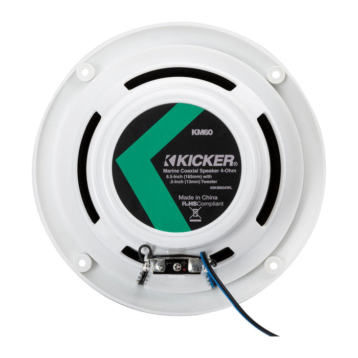 Kicker 49KM604WL 6.5-inch 2-Way Marinhögtalare med Blue LED Lighting