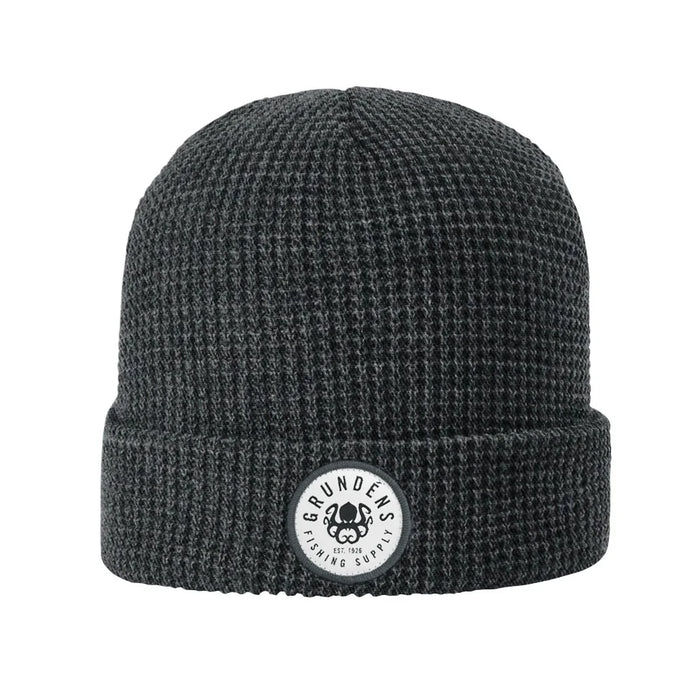 Grundéns Kracken Waffle Beanie Heather Charcoal