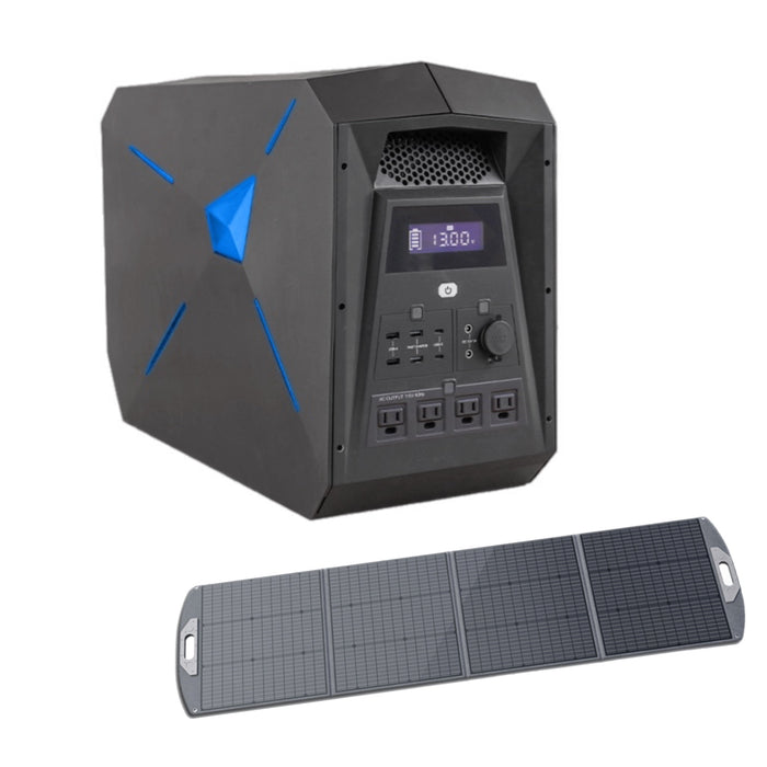 Marxon Power Station 2000W AC/DC/USB/Solar med 200W Power Station Solpanel