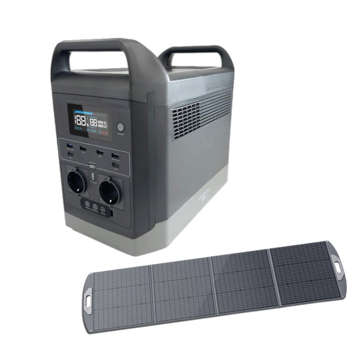 Marxon Power Station 1800W AC/DC/USB/Solar med 200W Power Station Solpanel