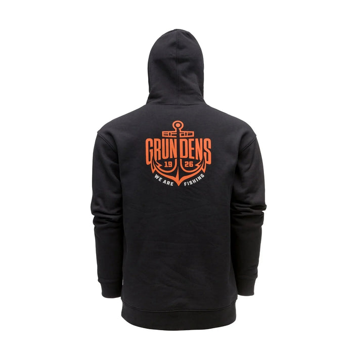 Grundens Displacement DWR Hoodie Logo Anchor Black