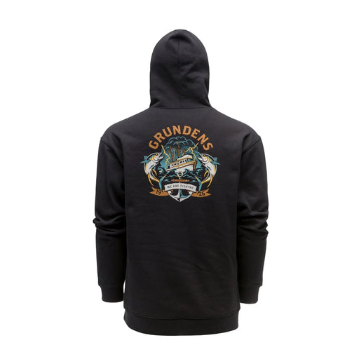 Grundens Displacement DWR Hoodie Tuna Tattoo Black