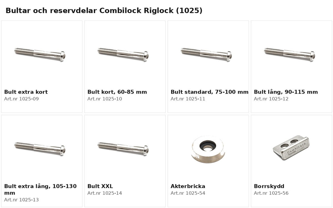 Combilock Riglock (1025) bultar och reservdelar
