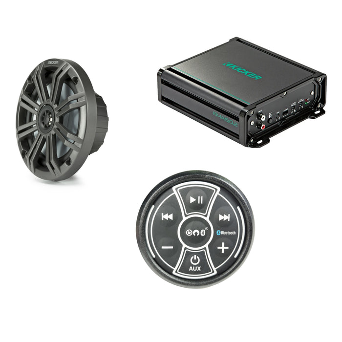 Kicker System KMS2 med KM 6,5" Co-axial Speakers, Kontroll och 150W Amplifier