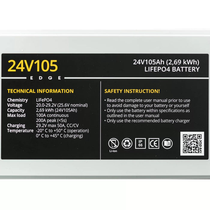Rebelcell 24V105 EDGE LiFePO4 Batteri