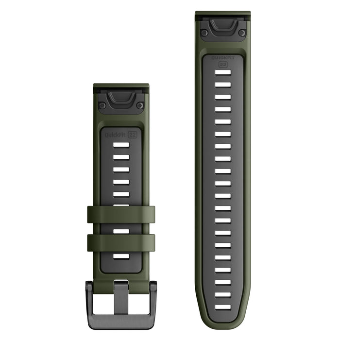 Garmin QuickFit® 22 klockarmband Mossgrön/Grafitgrå Silikon