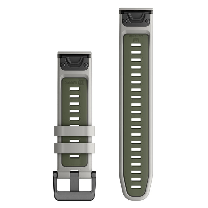 Garmin QuickFit® 22 klockarmband Dimgrå/Mossgrön Silikon